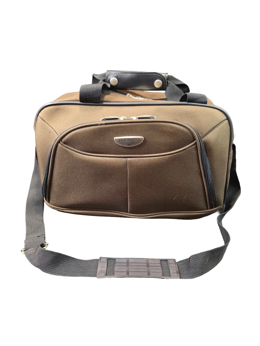 Dockers Brown Overnight Travel Duffel Carry On Bag Weekender Shoulder Luggage
